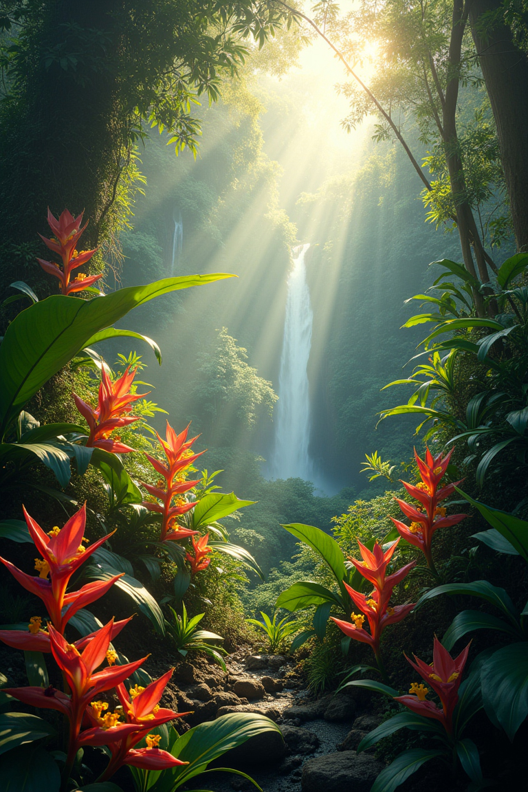 Free public domain image. Rainforest Clearing at Midday