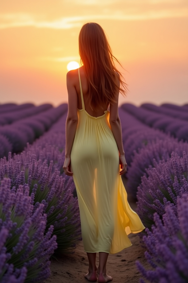 A flowing chiffon maxi dress. CC0.